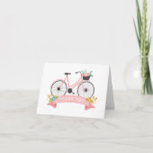 Floral Fiets Koraal Roze Classy Chic Bedankt (Voorkant)