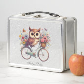 Floral Fiets Uil Metalen Lunchbox (In situ)