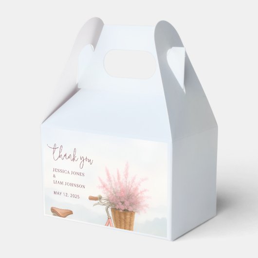 Floral  Fietsverlovingsfeest Bedankt Bedankdoosjes (Voorkant Zijde)