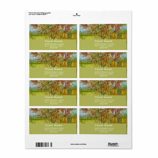 Floral fijn kunst personaliseren etiket (Full Sheet)