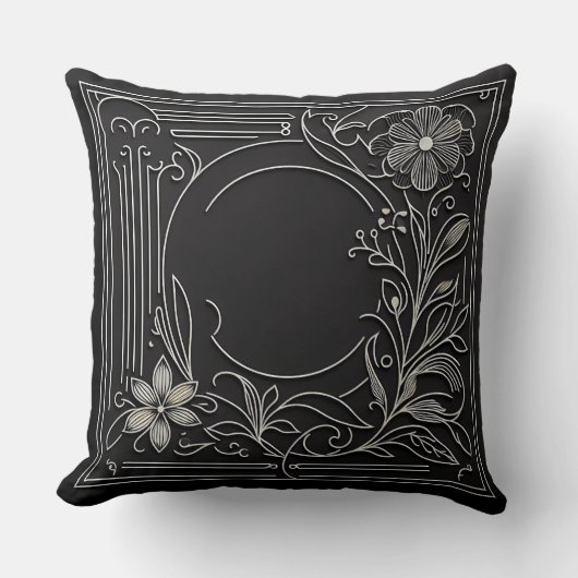 Floral Filigree Frame Kussen (Voorkant)