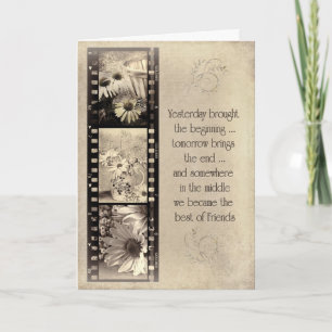Floral Filmstrip voor Friend Birthday Kaart