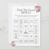 Floral Find the Guest Bridal Shower Bingo game Kaart (Voorkant)