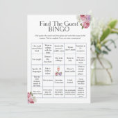 Floral Find the Guest Bridal Shower Bingo game Kaart (Staand voorkant)