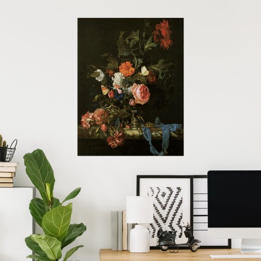 Floral Fine Art met Rozen Poster (Thuiskantoor)