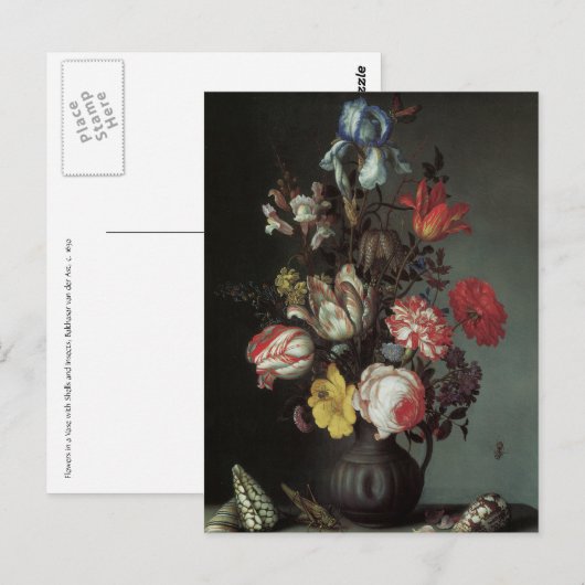 Floral Fine Art met Rozen Tulpen Irissen Briefkaar Briefkaart (Voorkant / Achterkant)