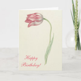 Floral Fine Art Pink Tulp - Birthday Kaart