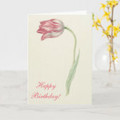 Floral Fine Art Pink Tulp - Birthday Kaart (Gele Bloem)