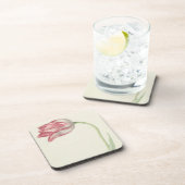  Floral Fine Art: Roze en witte Tulp Drankjes Onderzetter (Rechterzijde)