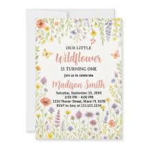 Floral First Birthday Invitation