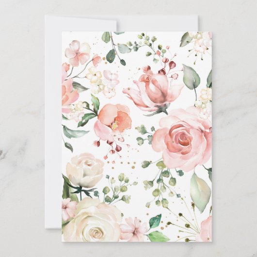 Floral First Birthday Invite-A188 Miss ONE-derful Kaart (Achterkant)