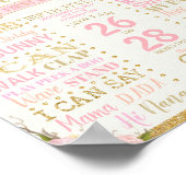 Floral First Birthday Milestone Birth Stats Poster (Hoek)