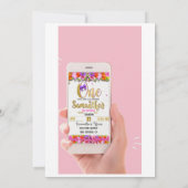 Floral first Birthday-uitnodiging Kaart (Achterkant)