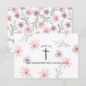 Floral First Community Girl Bedankkaart (Voorkant / Achterkant)