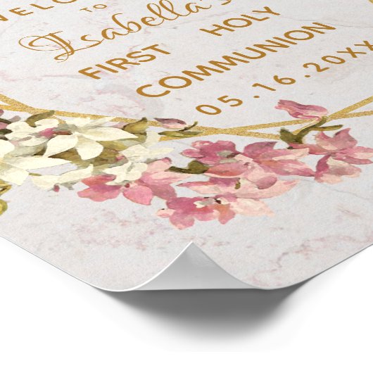 Floral First Community Gold Marble Orchids Welkom Poster (Hoek)