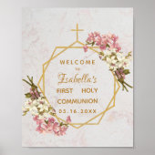 Floral First Community Gold Marble Orchids Welkom Poster (Voorkant)