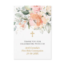 Floral First Heilige Communie Dank u