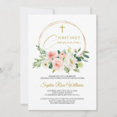 Floral First Heilige Communie Kaart (Voorkant)