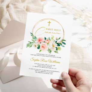 Floral First Heilige Communie Kaart