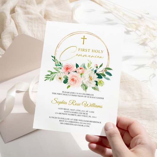 Floral First Heilige Communie Kaart