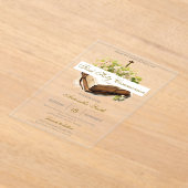 Floral First Holy Communion for girl Acryl Uitnodigingen (Laagn)