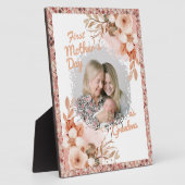 Floral First Moederdag als oma Foto Fotoplaat (Zijkant)