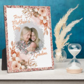 Floral First Moederdag als oma Foto Fotoplaat (Zijkant)