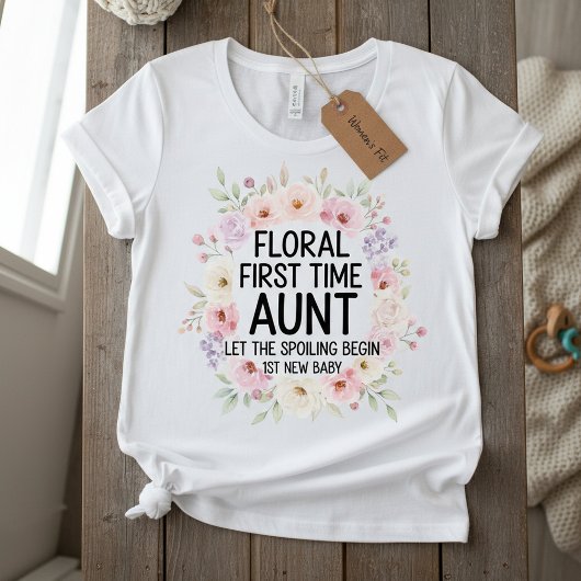 Floral First Time Aunt, 1St New Baby Women Tri-Blend Shirt