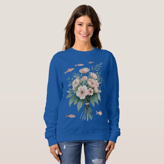 Floral Fish Bouquet – Women’s Sweatshirt (Voorkant volledig)