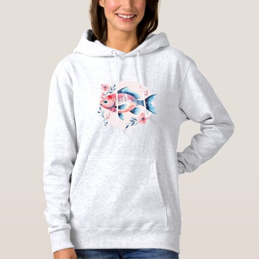 Floral Fish Circle – Women’s Hoodie (Voorkant)