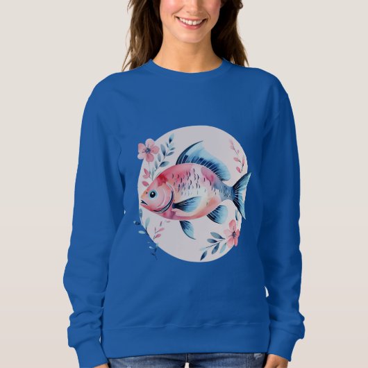 Floral Fish Circle – Women’s Sweatshirt (Voorkant)