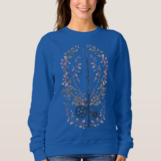 Floral Fishing Rod – Women’s Sweatshirt (Voorkant)