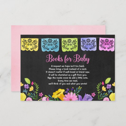 Floral fista baby shower book request insert informatiekaartje (Voorkant / Achterkant)