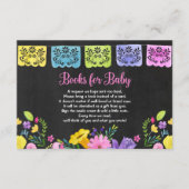 Floral fista baby shower book request insert informatiekaartje (Voorkant)