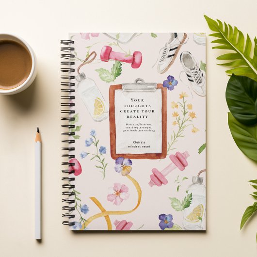 Floral Fitness | Monogram mindset opnieuw instelle Notitieboek