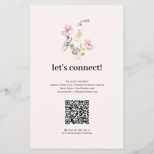 Floral Fitness & Nutrition Service List Sjabloon Flyer (Achterkant)