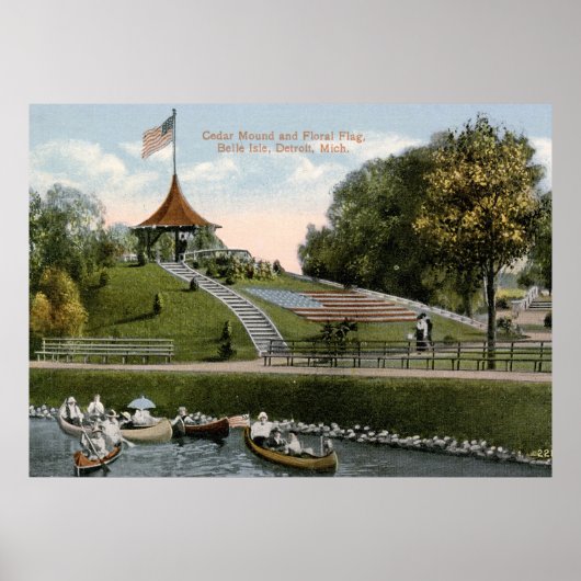 Floral Flag, Belle Isle Park, Detroit 1915  Poster (Voorkant)