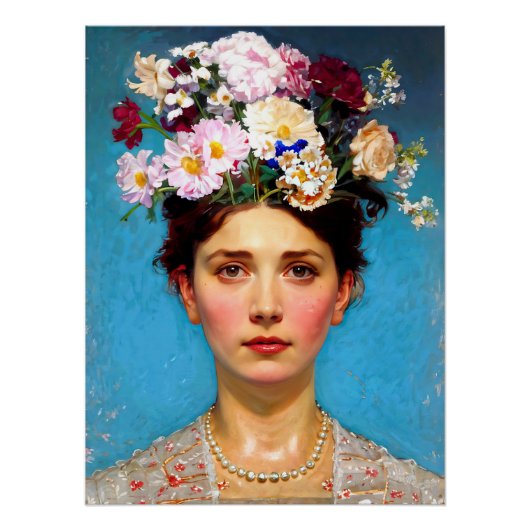 "Floral Flair" Ruth - Kunst & Bloemen Maatschappij Perfect Poster (Voorkant)