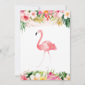 Floral Flamingo Baby shower Kaart (Achterkant)