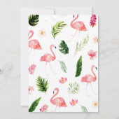 Floral Flamingo Baby shower Kaart (Achterkant)