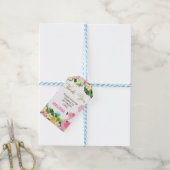 Floral Flamingo Birthday Dank u Cadeaulabel (Met Touw)