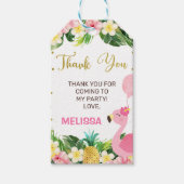 Floral Flamingo Birthday Dank u Cadeaulabel (Voorkant)