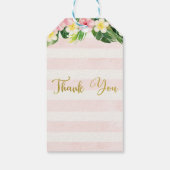Floral Flamingo Birthday Dank u Cadeaulabel (Achterkant)