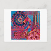 Floral Flamingo Briefkaart (Voorkant)