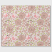 Floral Flamingo Cadeaupapier (Vlak)