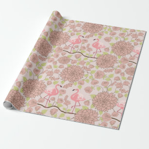 Floral Flamingo Cadeaupapier