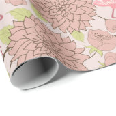 Floral Flamingo Cadeaupapier (Rol Hoek)