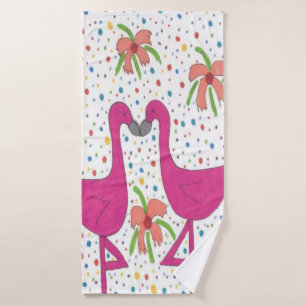 Floral Flamingo Fiesta Bath Towel Set Bad Handdoek