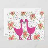 Floral Flamingo Fiesta Briefkaart (Voorkant / Achterkant)
