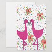 Floral Flamingo Fiesta Briefpapier (Voorkant / Achterkant)